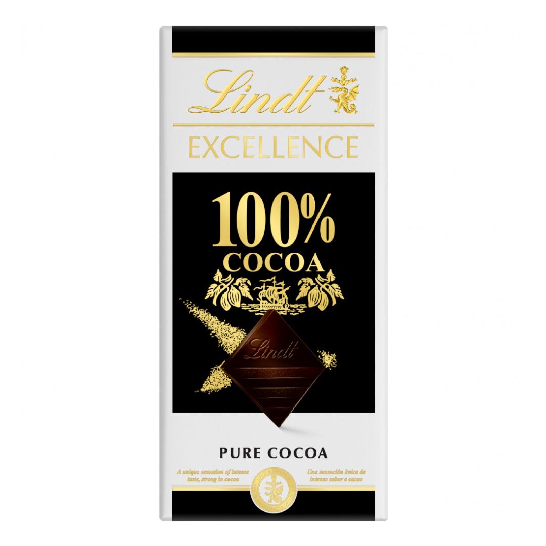 Шоколад LINDT EXCELLENCE Горький 100% Какао 50г 3штуки, изображение 3