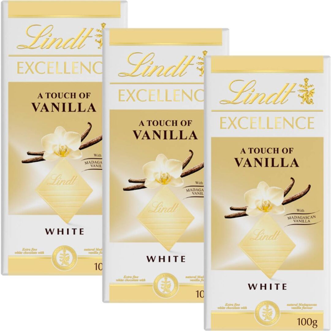 Шоколад LINDT EXCELLENCE Белый с ванилью (Франция) 100г 3штуки