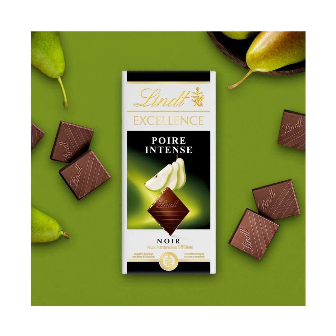 Шоколад LINDT EXCELLENCE Темный с Грушей 100г 3штуки, изображение 2