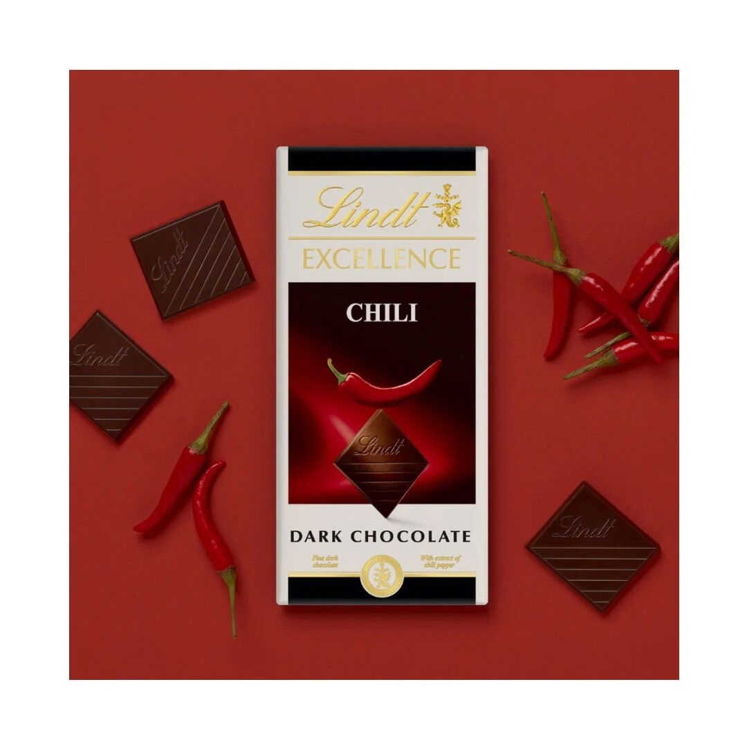 Шоколад LINDT EXCELLENCE Темный с Чили 100г 3штуки, изображение 2