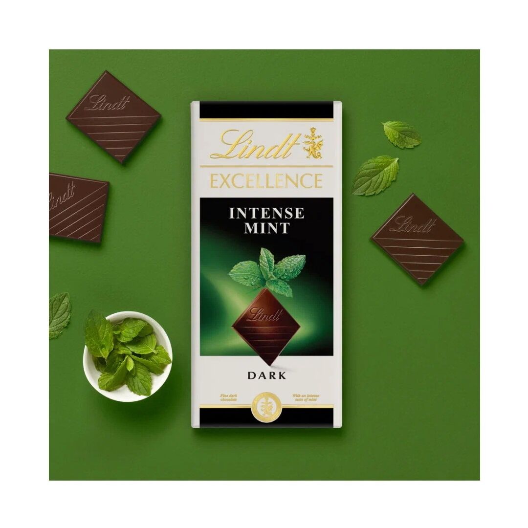 Шоколад LINDT EXCELLENCE Темный с Мятой 100г 3штуки, изображение 2