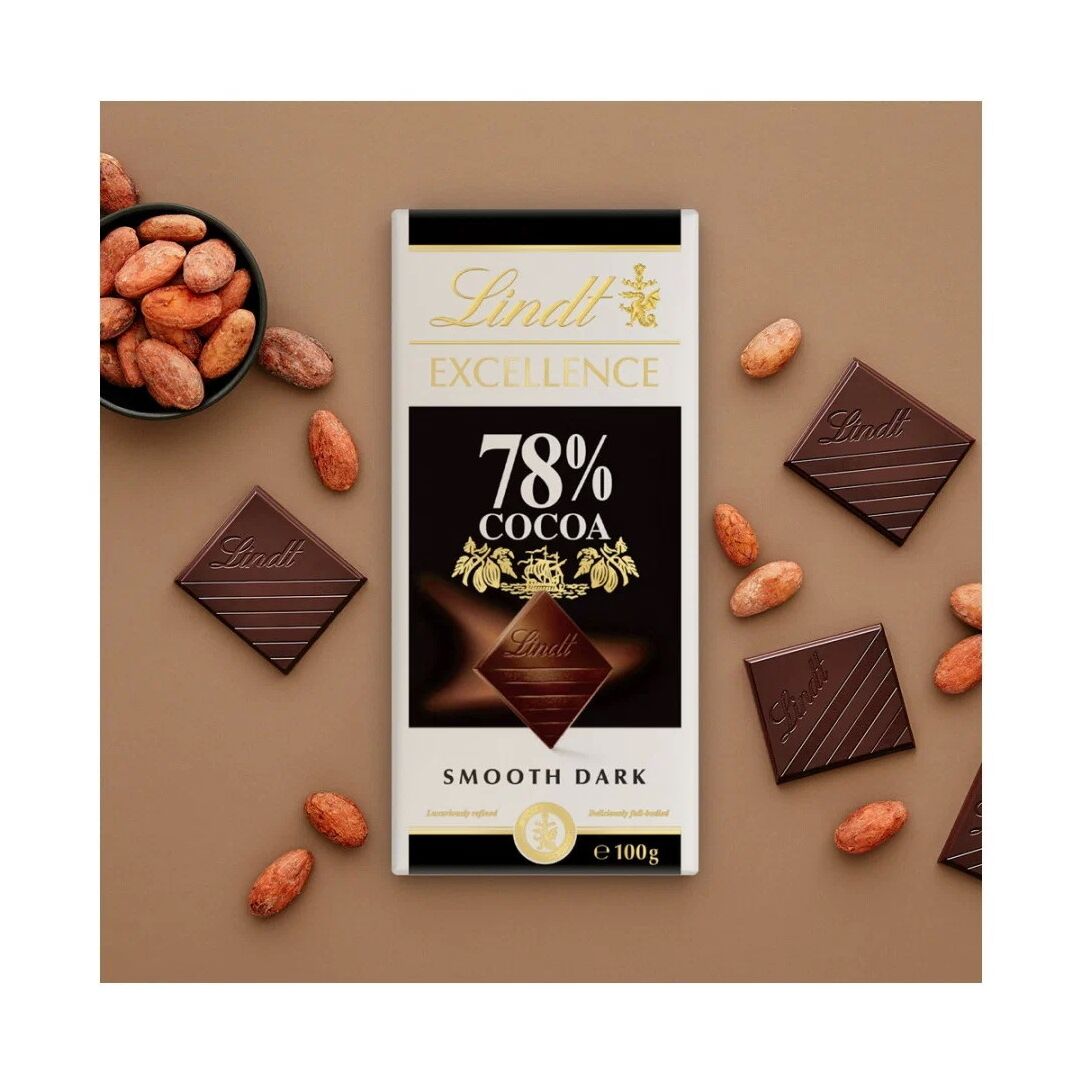 Шоколад LINDT EXCELLENCE Горький 78% Какао 100г 3штуки, изображение 2