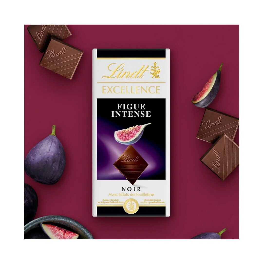 Шоколад LINDT EXCELLENCE Темный с Инжиром 100г 3штуки, изображение 2