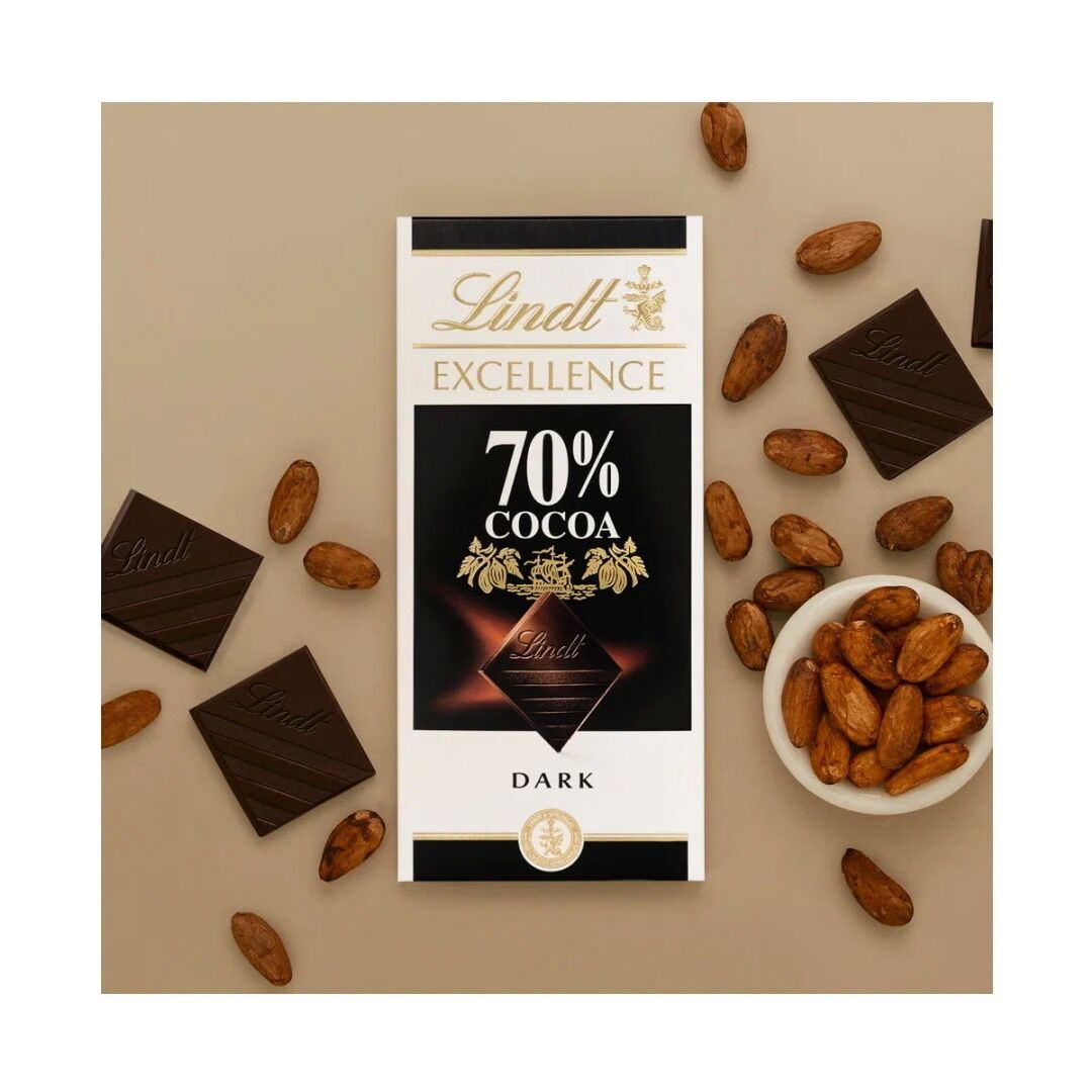 Шоколад LINDT EXCELLENCE Горький 70% Какао 100г 3штуки, изображение 2