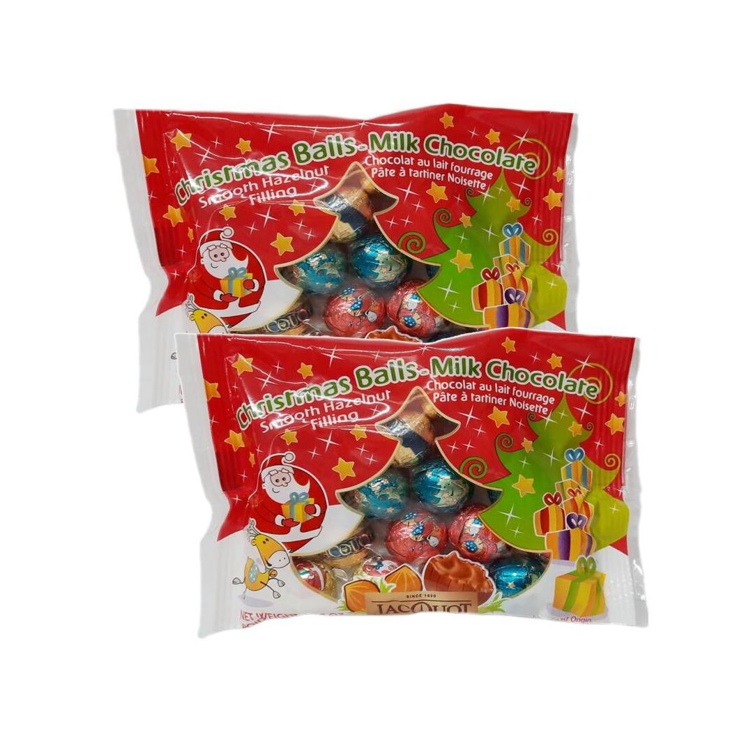 Конфеты JACQUOT Christmas balls шоколадные шарики с ореховой начинкой 100г*2шт