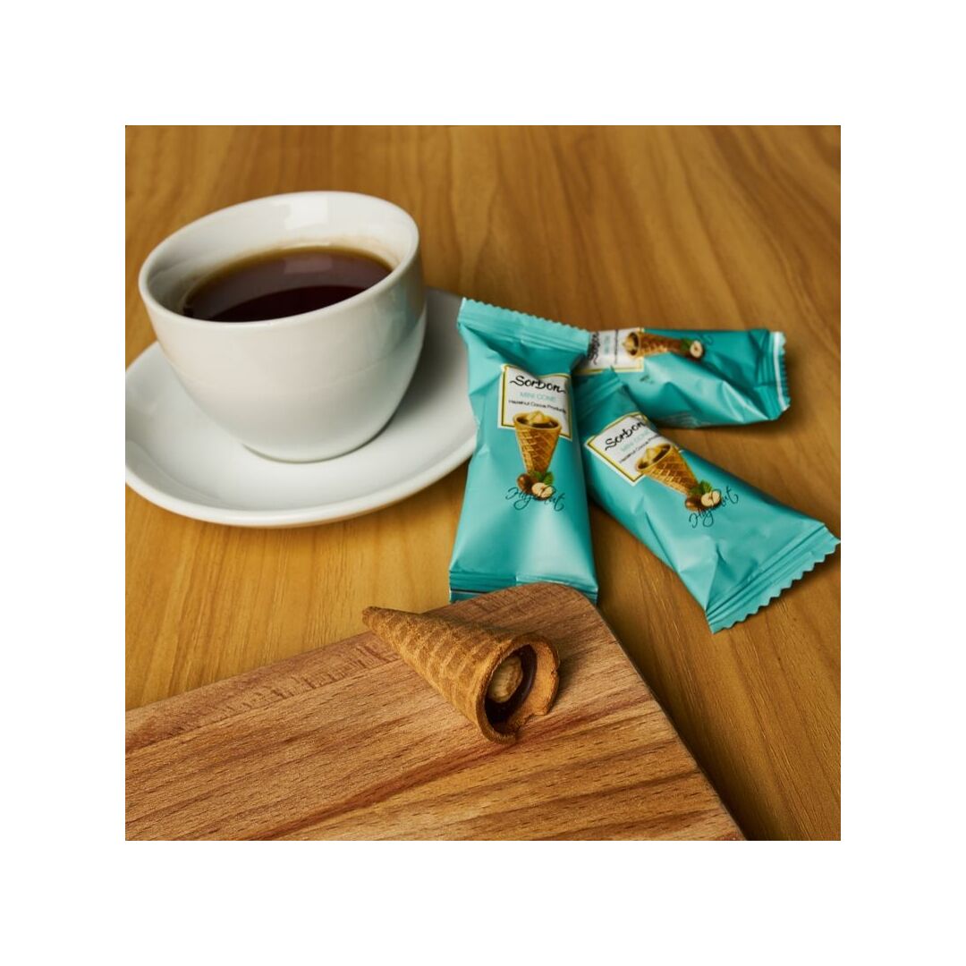 Мини-рожок SORBON хрустящий Фундук и воздушные зёрна 200г, изображение 2