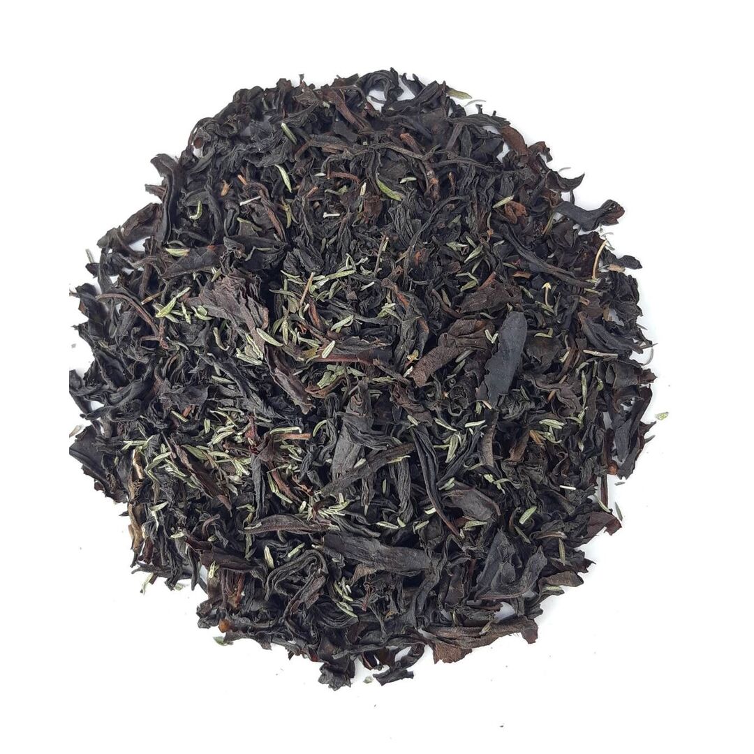 Краснодарский чай Ручной сбор 100гр черный крупнолистовой с отборным чабрецом, изображение 3