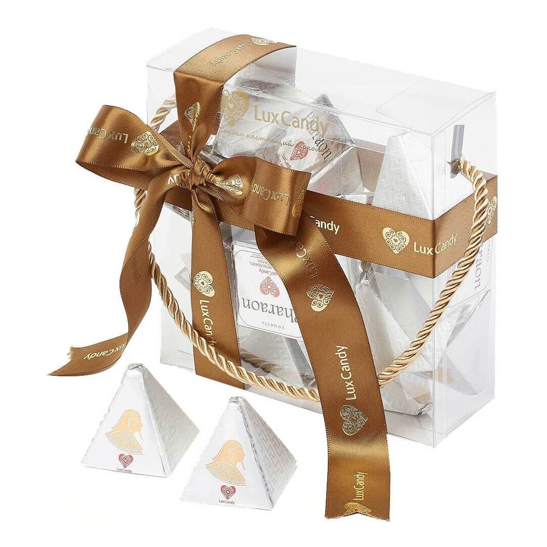 Конфеты LUX CANDY Pharaon молочный шоколад с начинкой лесной орех и цельным миндалем 480г