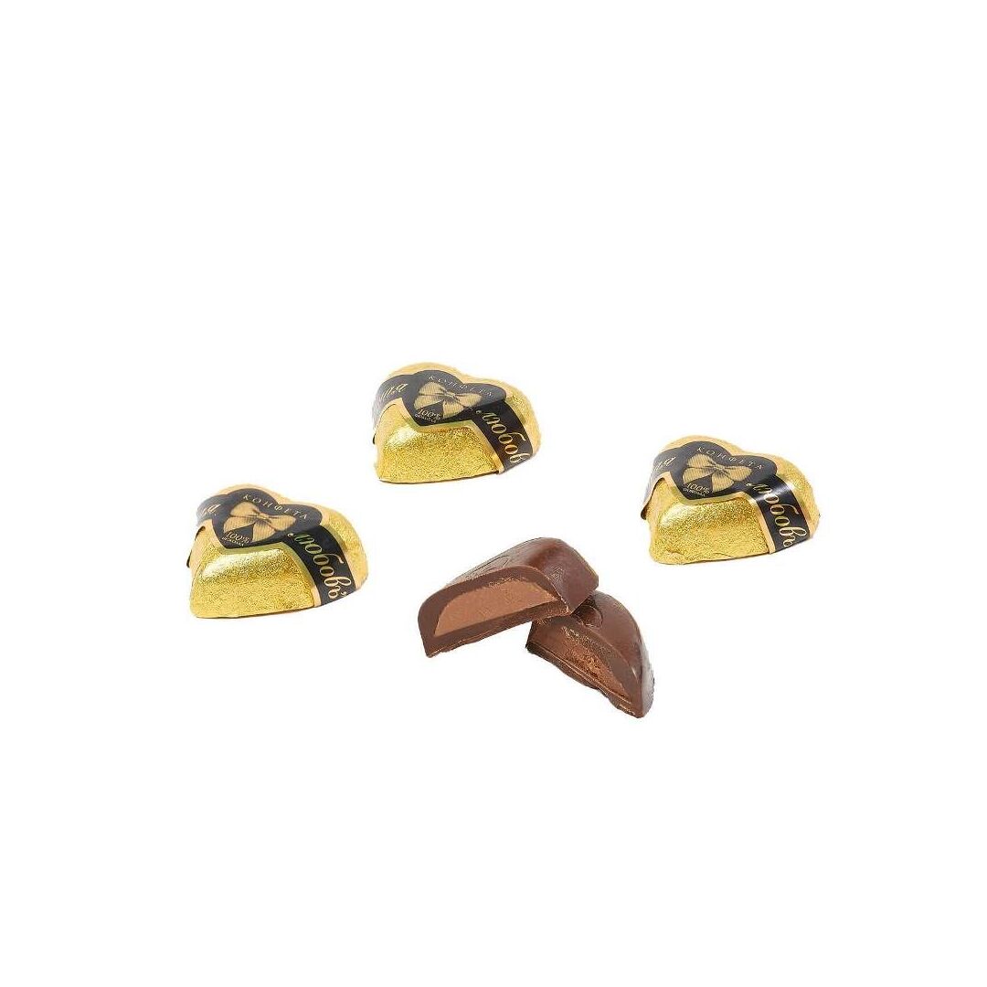 Конфеты LUX CANDY "Черная любовь" темный шоколад с начинкой пралине фундук 430г, изображение 2