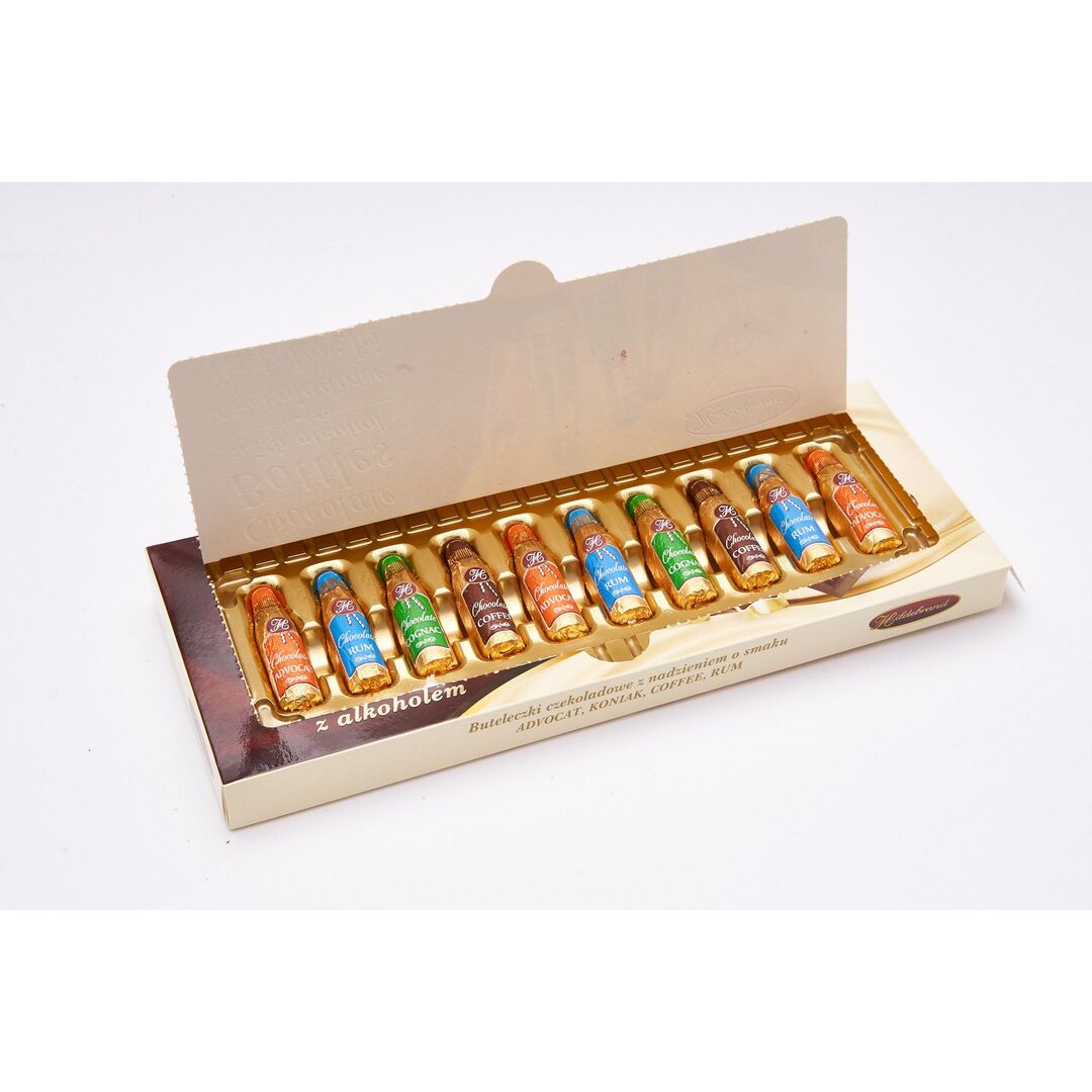 Конфеты HILDEBRAND шоколадные бутылочки с алкоголем 72г, изображение 2