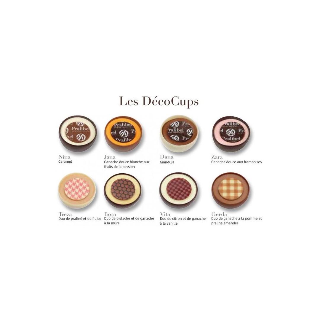 Набор конфет PRALIBEL "Deco Cups Giftbox" из белого,темного,молочного шоколада 220г(Бельгия), изображение 3