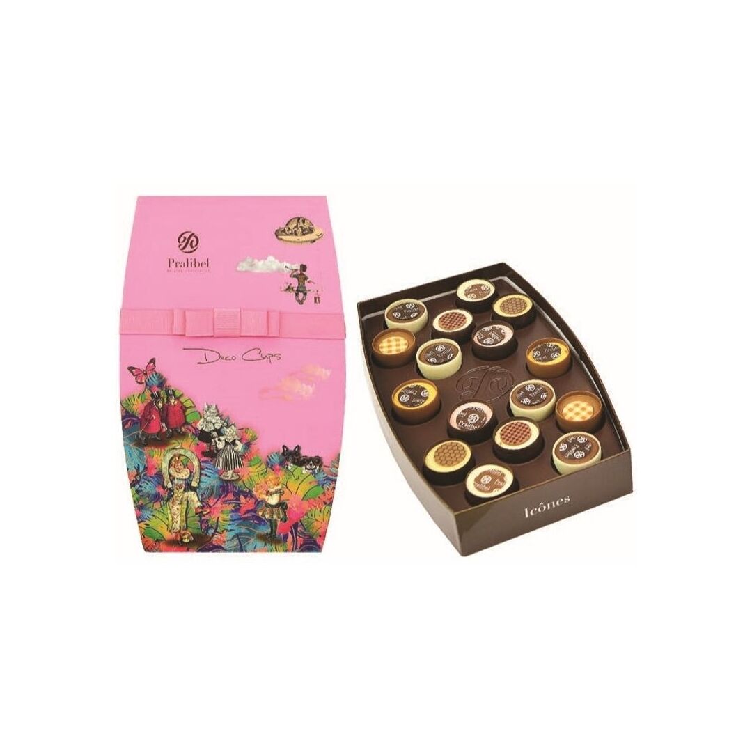 Набор конфет PRALIBEL "Deco Cups Giftbox" из белого,темного,молочного шоколада 220г(Бельгия), изображение 2