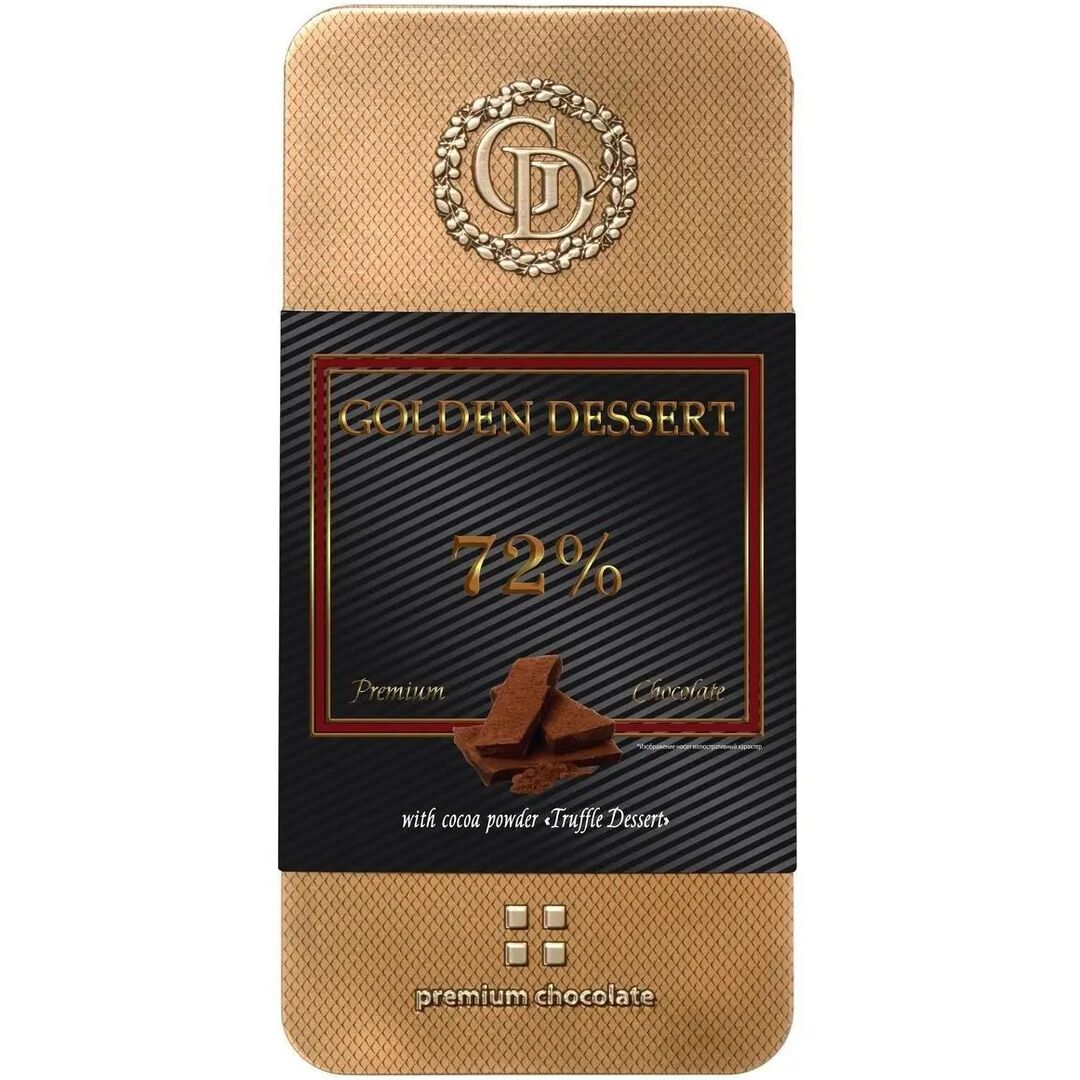 Шоколад Golden Dessert горький 72% 100г, изображение 2