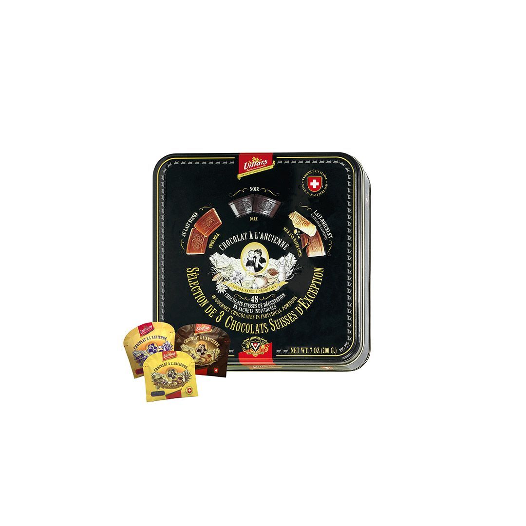 Ассорти VILLARS молочного и горького шоколада "Шоколад по старинным рецептам. 3 вкуса" 200г, изображение 2