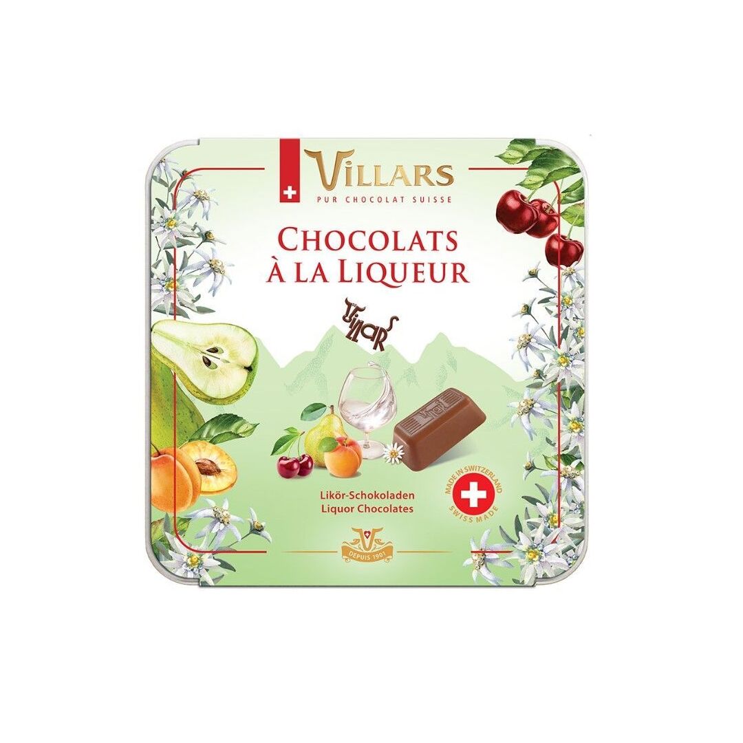 Конфеты VILLARS ассорти молочного шоколада с алкогольными начинками 250г