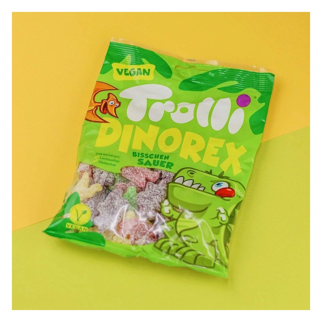 Мармелад TROLLI DINOREX кислый с фруктовыми вкусами в форме динозавров 150г, изображение 2