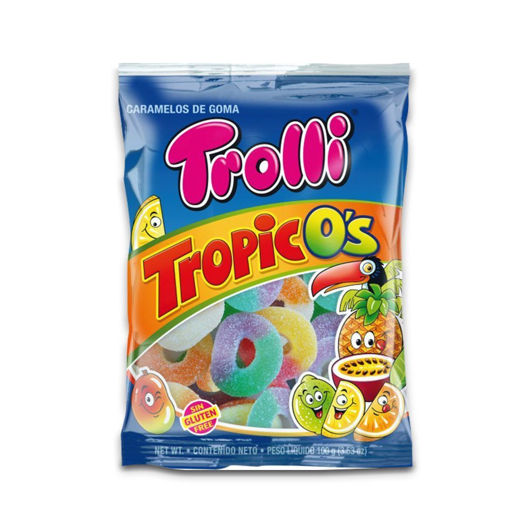 Мармелад TROLLI TROPIC O'S Тропические Колечки БЕЗ ГЛЮТЕНА 100г