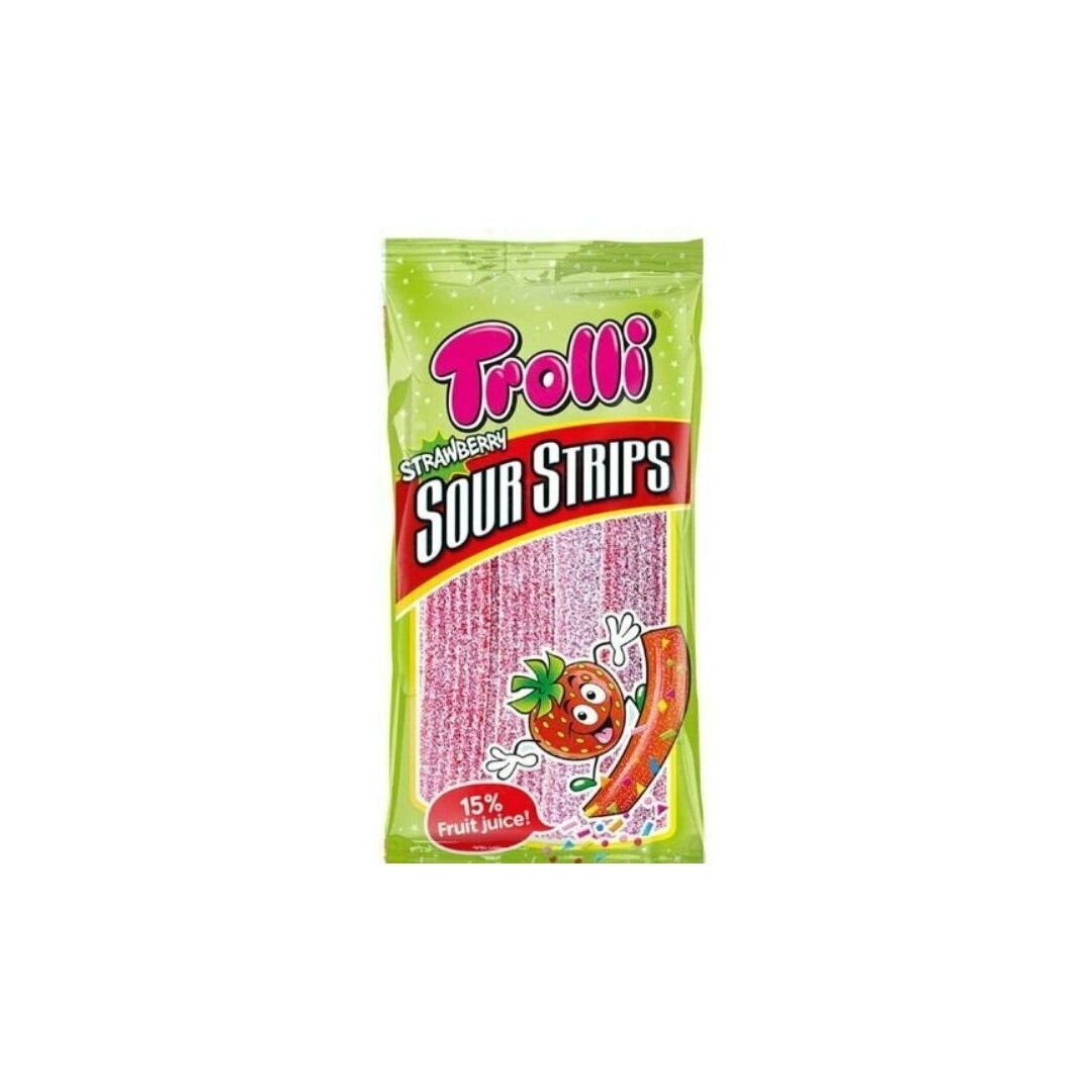 Мармелад TROLLI SOUR STRIPS STRAWBERRY кислые полоски со вкусом клубники 85г
