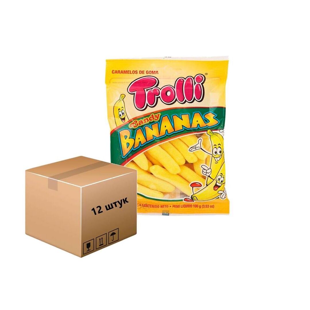 Мармелад TROLLI CANDY BANANAS Бананы БЕЗ ГЛЮТЕНА 100г*12штук