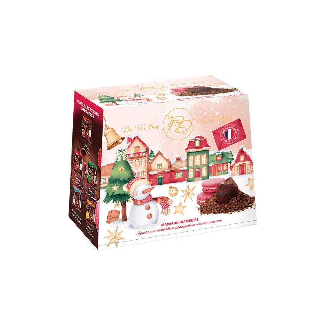 Трюфель MATHEZ с кусочками печенья Макарон со вкусом малины 160г, изображение 2