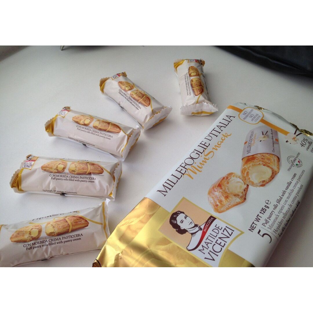 Трубочки VICENZI BISCOTTI MiniSnack с начинкой из заварного крема 125г