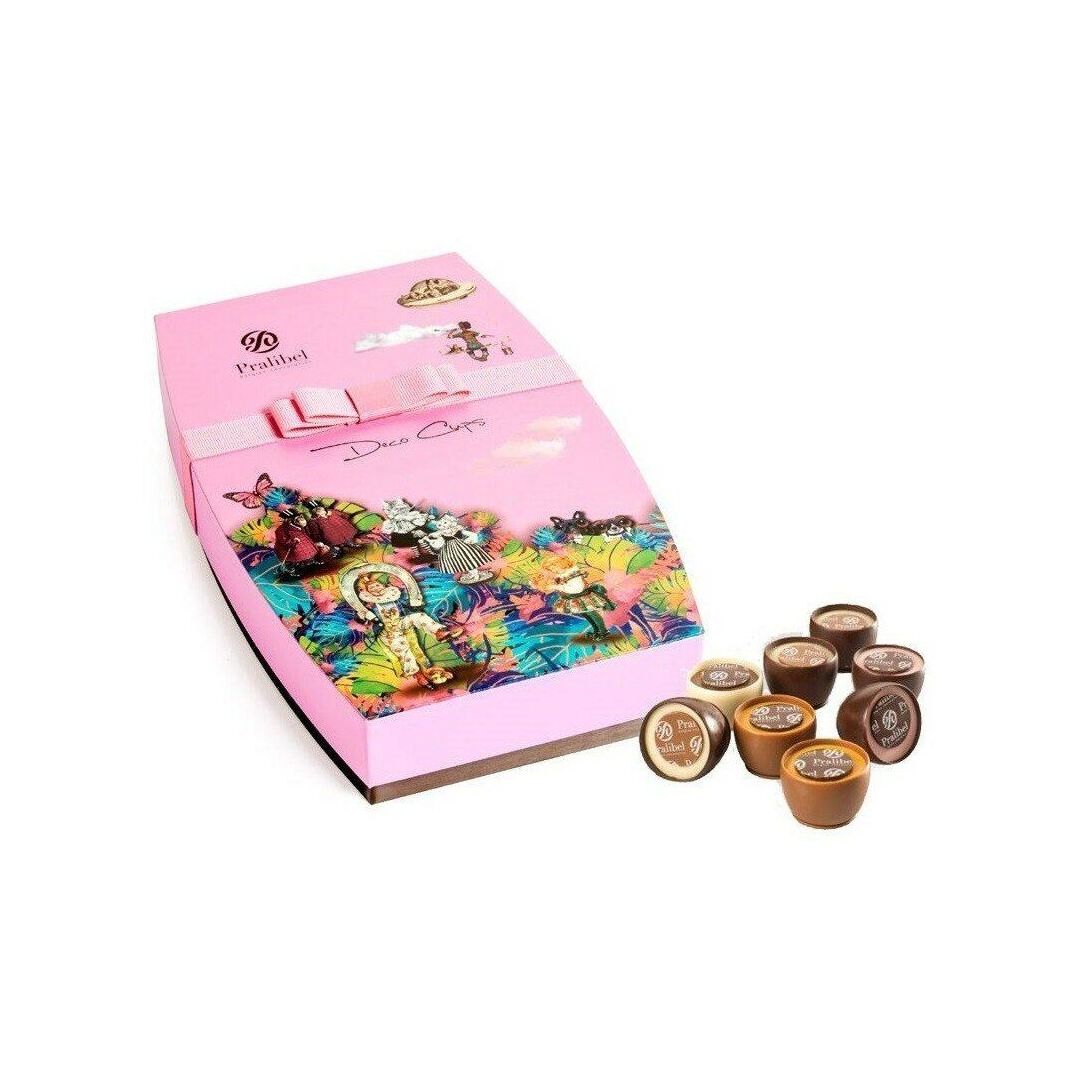 Набор конфет PRALIBEL "Deco Cups Giftbox" из белого,темного,молочного шоколада 220г(Бельгия)