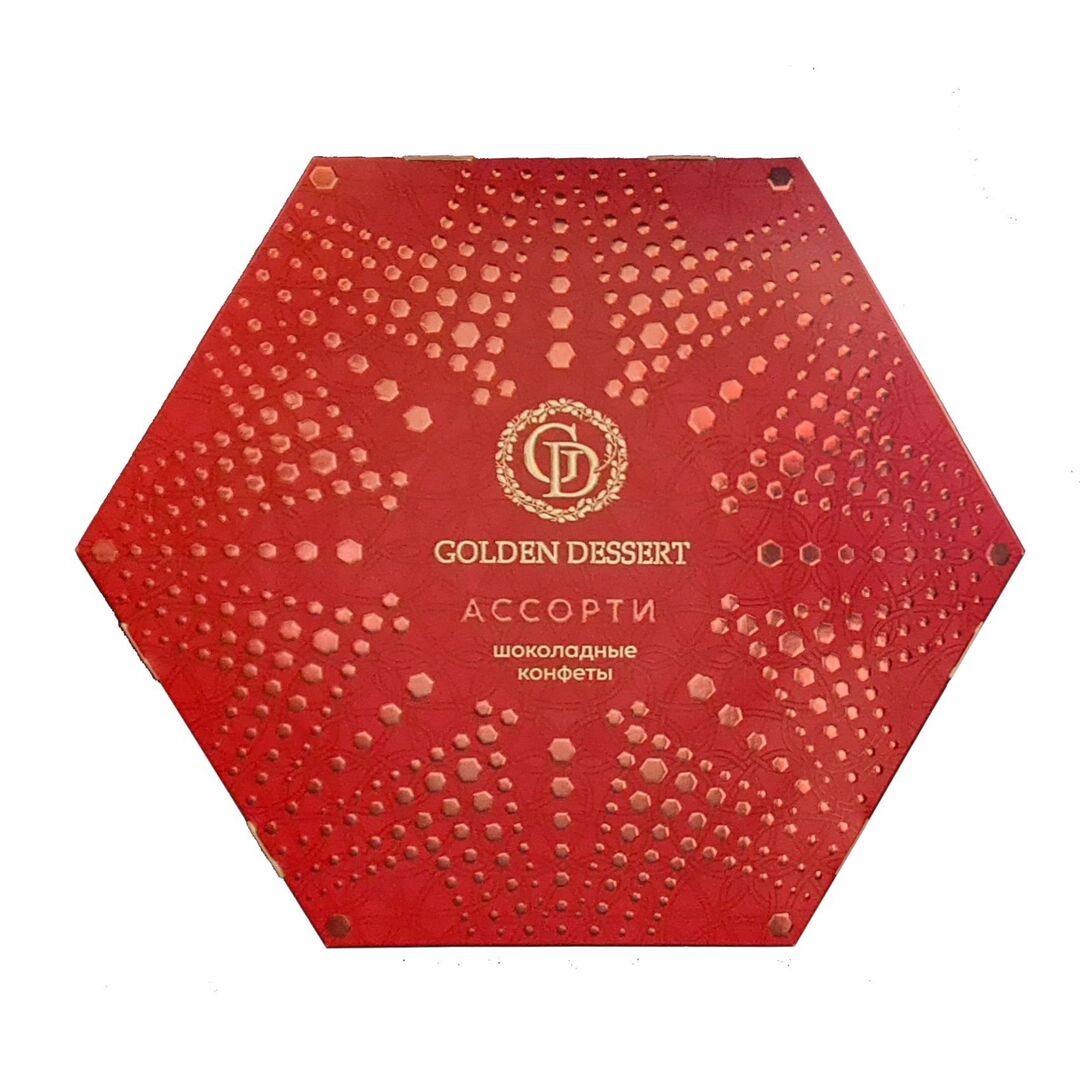 Конфеты GOLDEN DESSERT шоколадные ассорти "Шестигранник" 220г, изображение 2