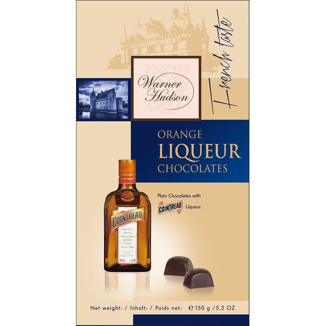 Конфеты WARNER HUDSON Orange Liqueur шоколадные с ликером "Куантро" 150г