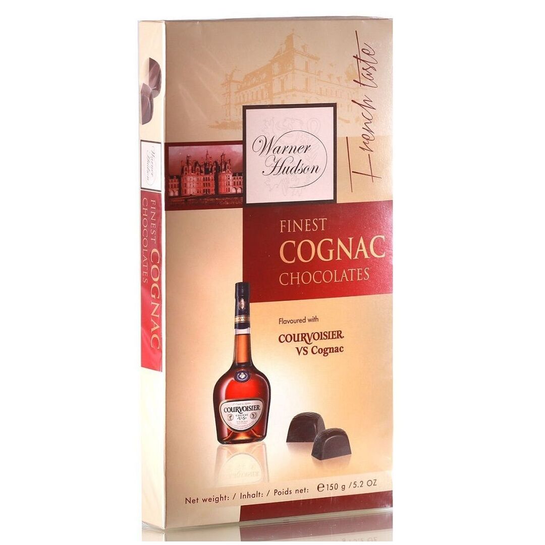 Конфеты WARNER HUDSON шоколадные с коньяком "Курвуазье" 150г, изображение 2