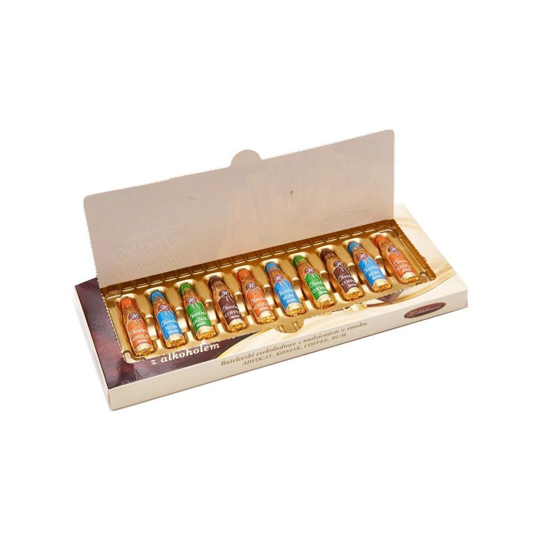 Конфеты HILDEBRAND шоколадные бутылочки с алкоголем 120г, изображение 2