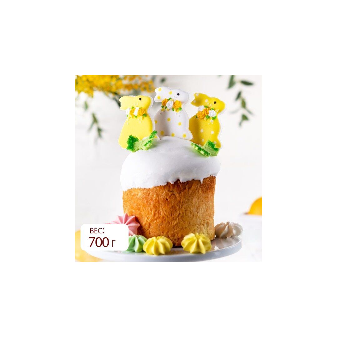 Кулич Цветные кролики 700г, Iris Delicia, Вес товара: 700г