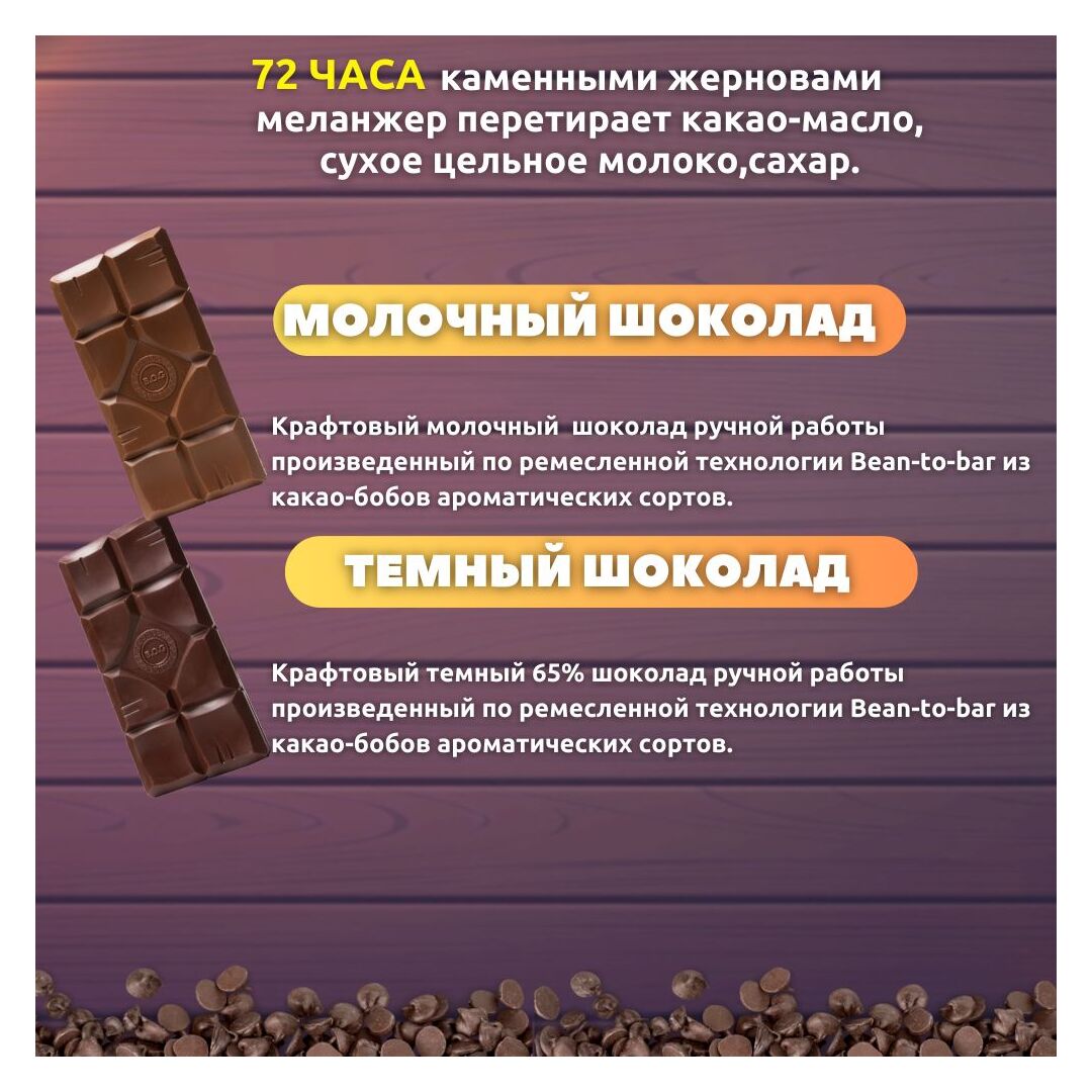 Набор шоколада, 2 плитки по 100 гр: молочный, тёмный - вкусный подарок на день рождения B.O.G, изображение 2