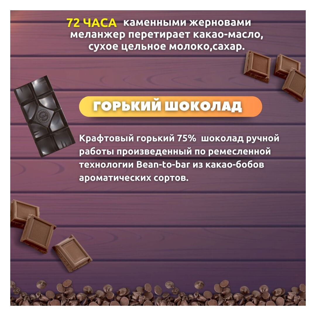 Набор шоколада, 2 плитки горького шоколада 75% по 100 гр, ручной работы, подарочный - вкусный подарок на день рождения B.O.G, изображение 2