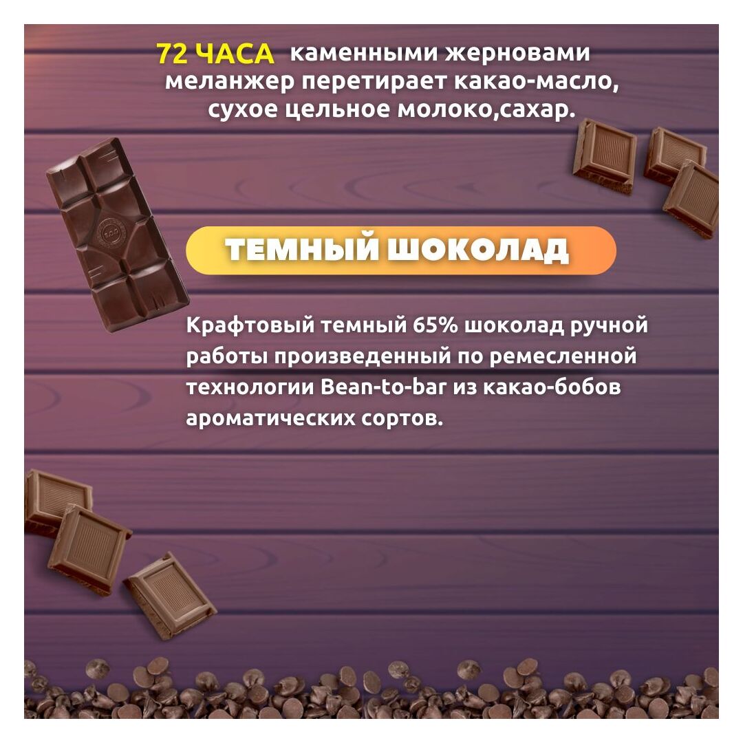 Набор шоколада, 2 плитки темного 65% шоколада по 100 гр ручной работы, подарочный - вкусный подарок на день рождения B.O.G, изображение 2