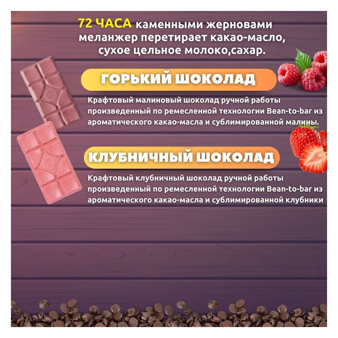 Набор шоколада, 2 плитки по 100 гр: клубничный, малиновый, ручной работы, подарочный - вкусный подарок на день рождения B.O.G, изображение 2