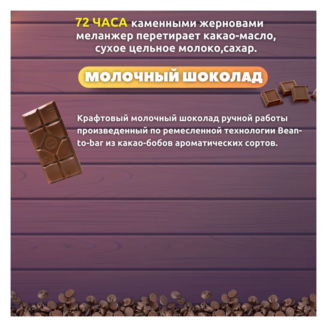 Набор шоколада, 2 плитки по 100 гр: (Молочный + Молочный), ручной работы. B.O.G, изображение 2