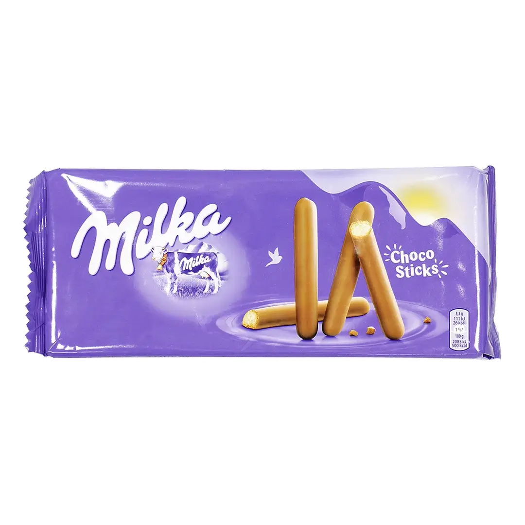 Milka Lila Stix палочки-печенья покрытые молочным шоколадом, 112 г