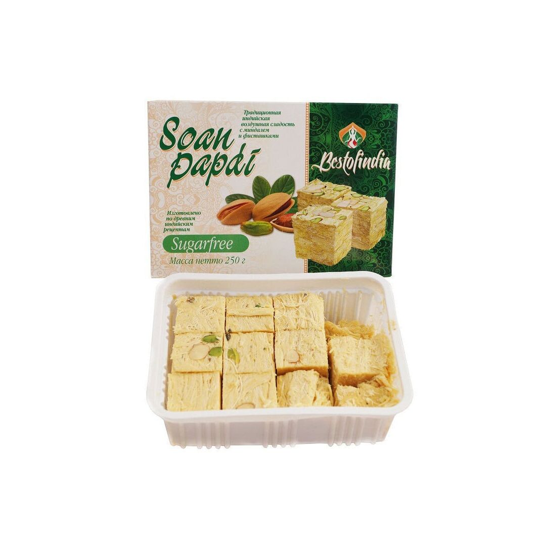 Соан Папди Без сахара Воздушные индийские сладости/халва 250, изображение 2
