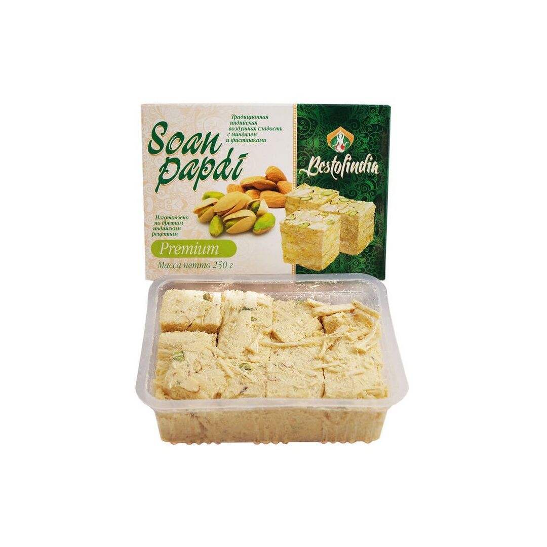 Соан Папди Премиум Воздушные индийские сладости/халва 250г, изображение 2