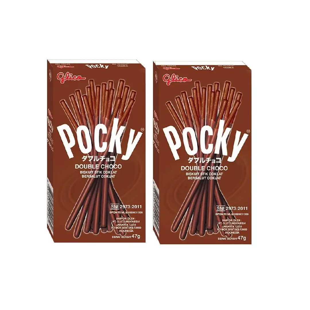 Печенье Pocky Double Choco / Покки шоколадные палочки со вкусом Двойной шоколад 47 гр 2 шт