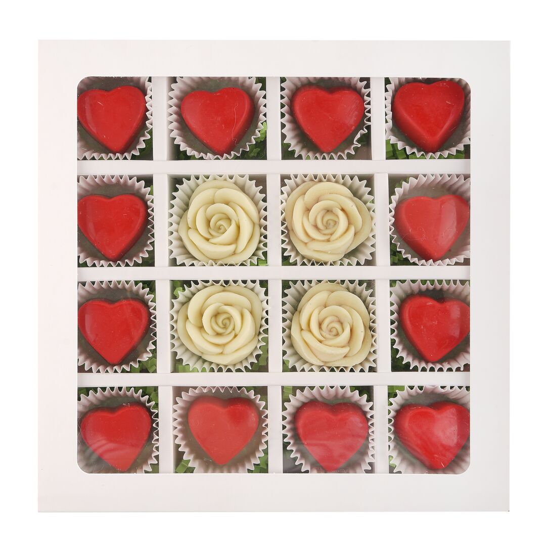 Подарочный набор из белого шоколада B.O.G, ручной работы в виде красных сердец и роз, Бельгийский шоколад, сладкий бокс, 16 шт.  B.O.G, изображение 4