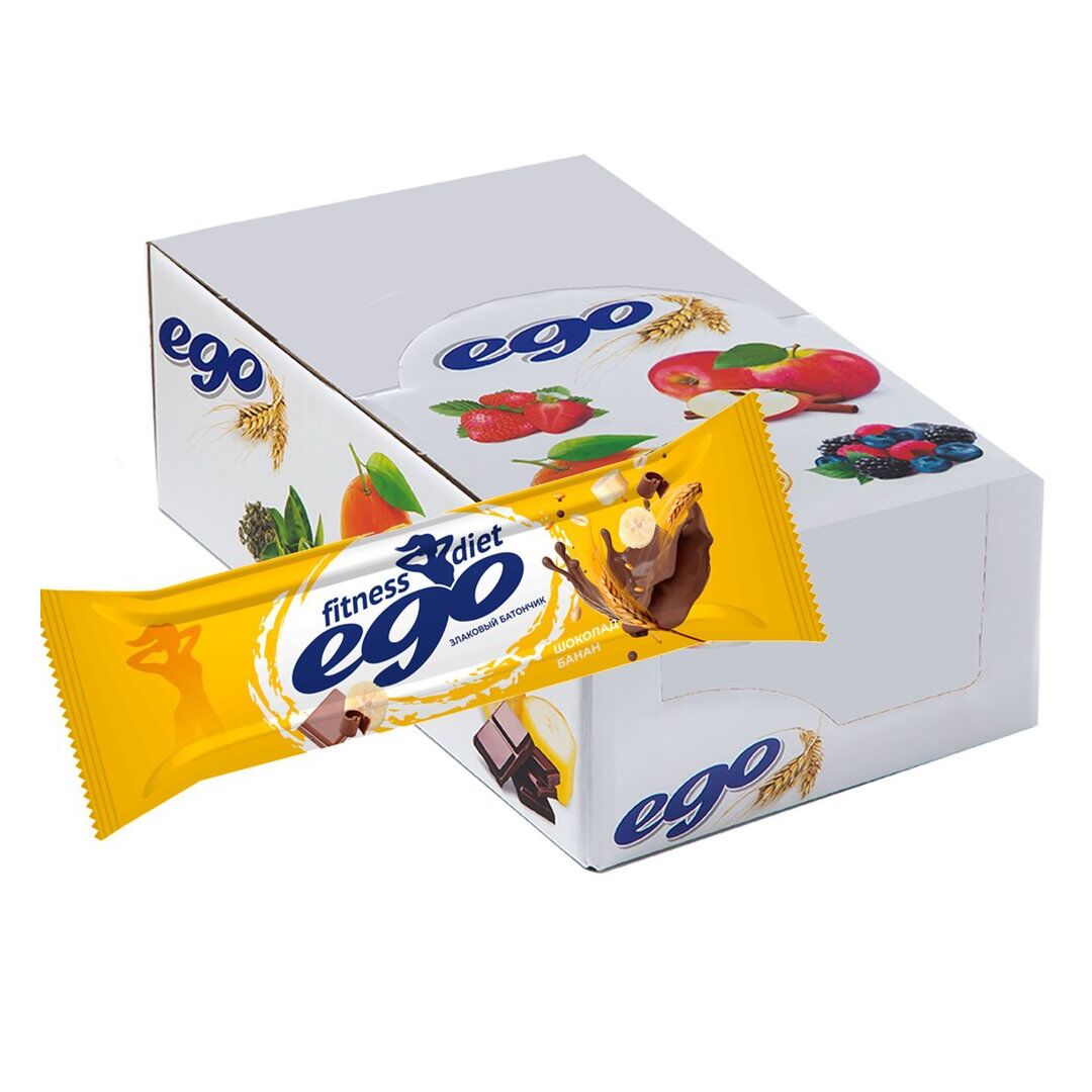 Батончик злаковый "Ego fitness" Гранола-Банан с молочным шоколадом с витаминами и железом 8 шт по 27 гр, изображение 5