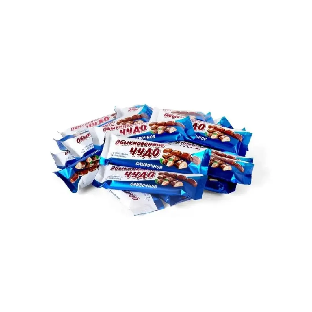Славянка, Шоколадный батончик вафельный, Обыкновенное чудо сливочное, 55гх 24 штуки в упаковке, изображение 2