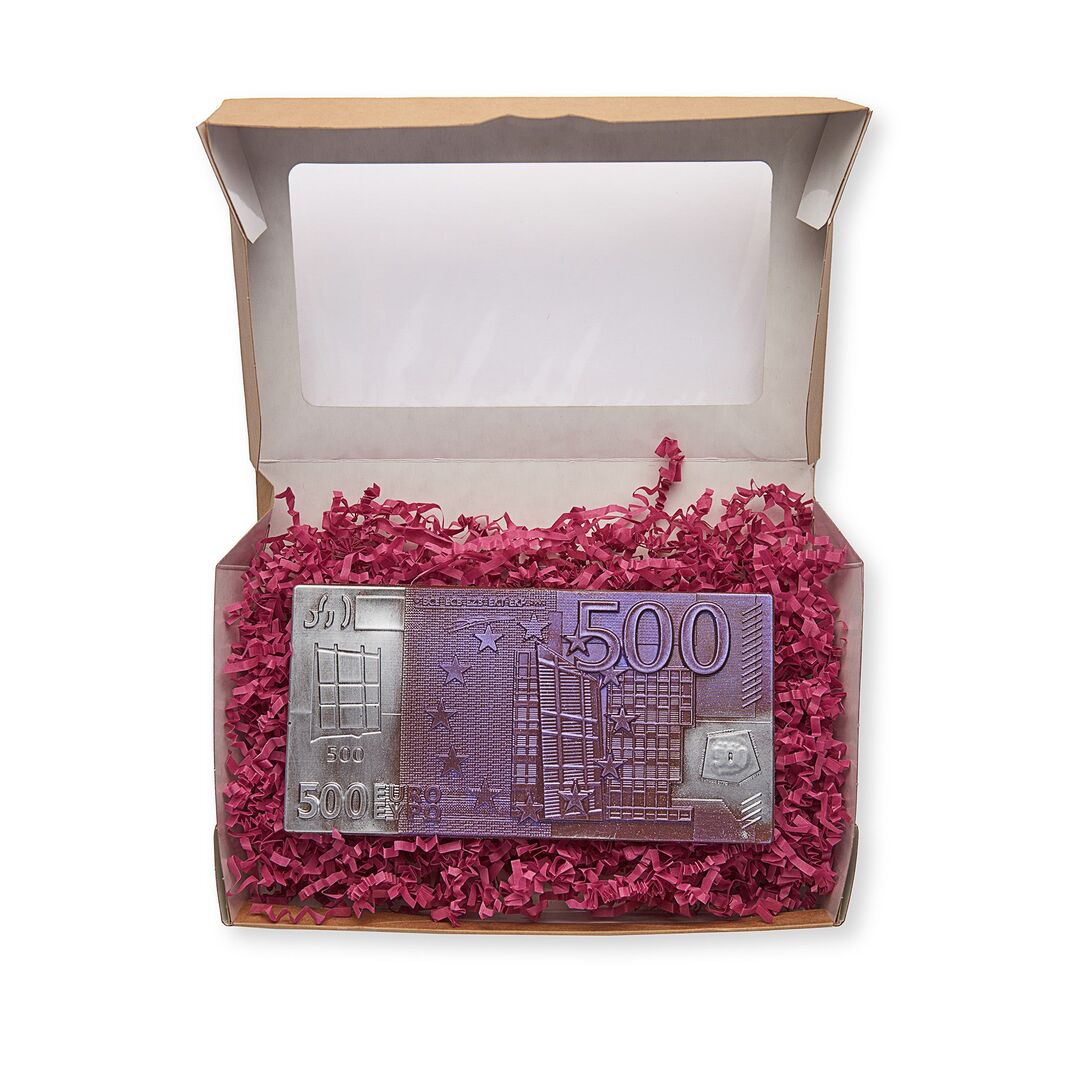 Шоколадные деньги "Купюра 500 евро" из молочного бельгийского шоколада ручной работы, ручной работы.  B.O.G, изображение 2