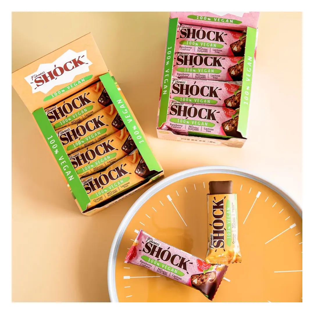 FitnesShock Батончики без сахара в шоколаде фруктово-ореховые, Набор 2 вкуса, 12 шт