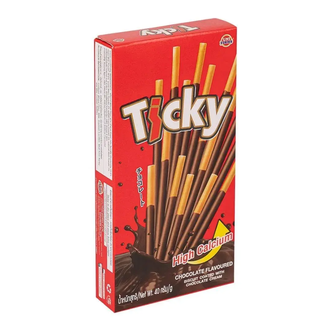 Печенье Тайские бисквитные палочки С ШОКОЛАДНЫМ КРЕМОМ Ticky, Unifirms, 40г
