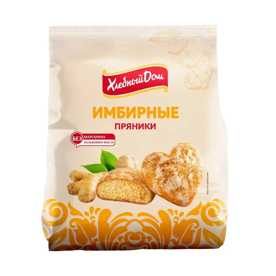 Пряники Хлебный Дом Имбирные Сердечки, 300 г