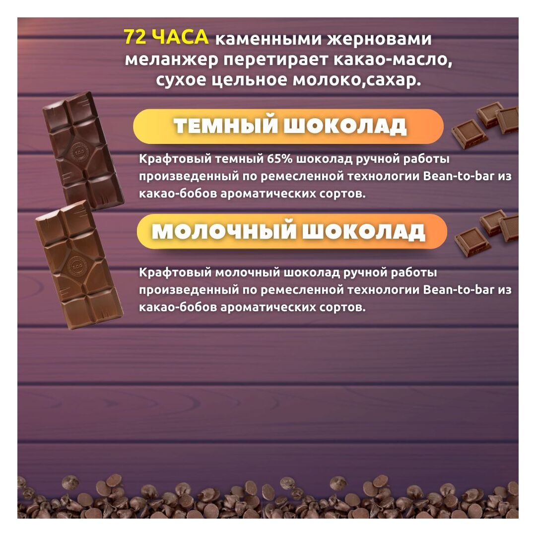 Шоколад молочный 45% + шоколад темный 65% B.O.G в подарочной коробке, ручной работы из какао-бобов ароматических сортов, 240 гр. B.O.G, изображение 2