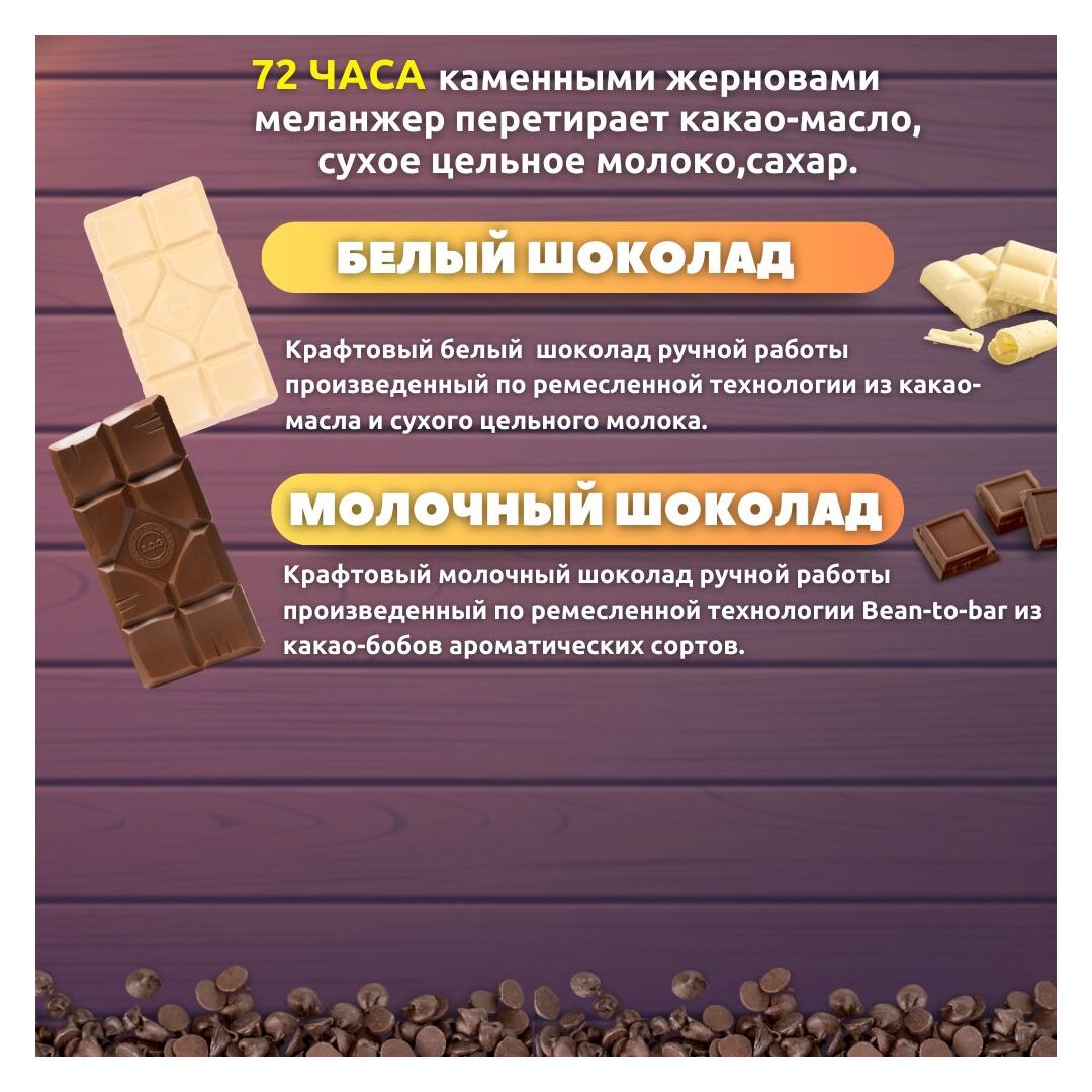 Набор шоколада, 3 плитки по 100 гр: (Белый + Белый + Молочный), ручной работы. B.O.G, изображение 2
