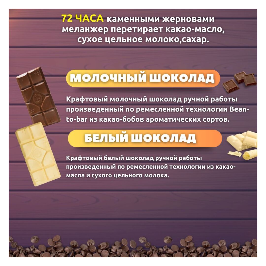 Набор шоколада, 3 плитки по 100 гр: (Молочный + Молочный + Белый), ручной работы. B.O.G, изображение 2